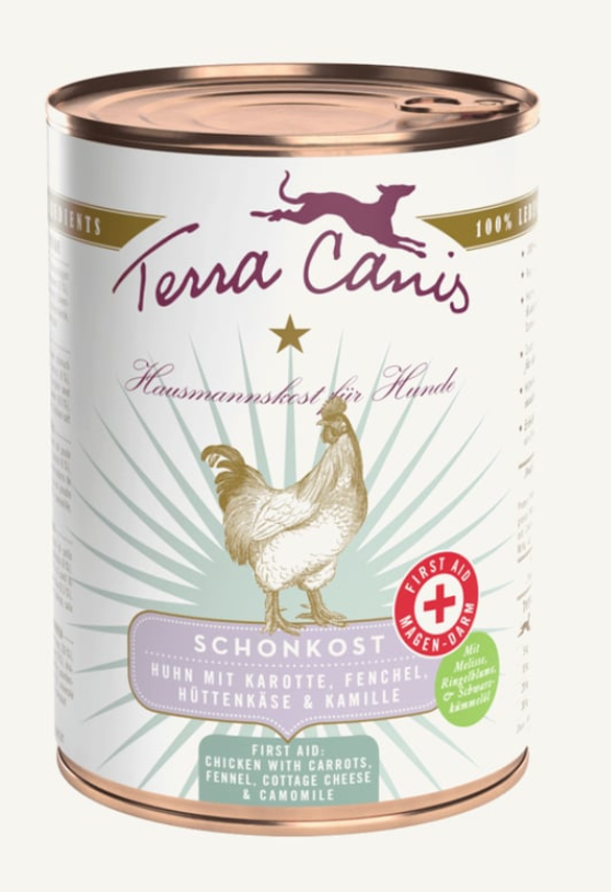 Huhn mit Karotte, Kartoffel, Hüttenkäse & Kamille