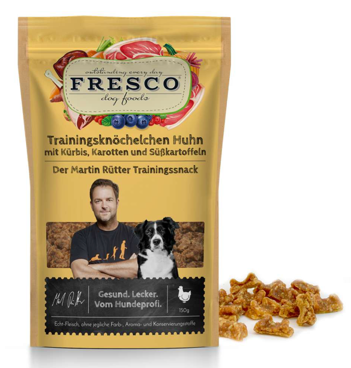 Trainingsknöchelchen Huhn mit Süßkartoffeln, Karotte + Kürbis